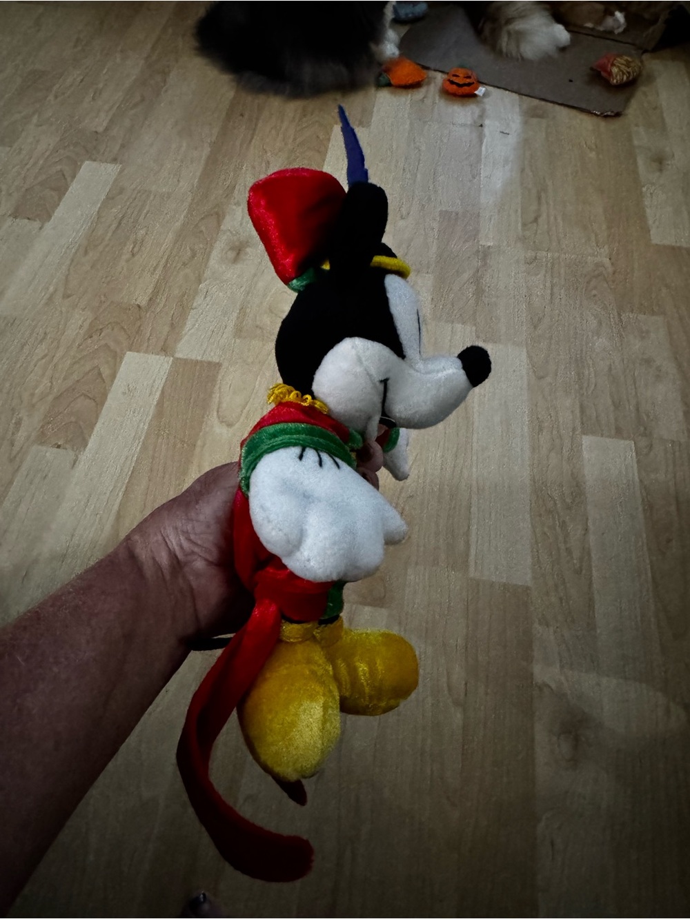 Disney Mickey Mouse Plush in Red and Green Band Costume with Yellow Accents - Picture 5 of 7